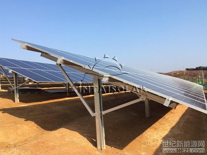 無角度調(diào)整可能單樁雙支撐支架解決方案 
